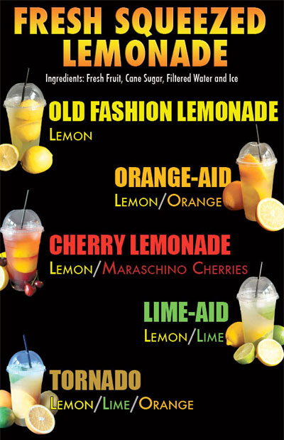 lemonade menu